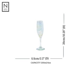 NOVICA Artisan Handmade Handblown Champagne Flutes White from Mexico Clear Glass Tableware Drinkware Recycled 'White Gala'(Set of 4)