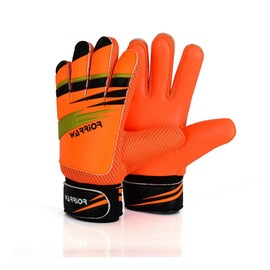warrior gears Junior Football Goalkeeper Gloves for Boys, Kids, and Youth Soccer Goalie Gloves with Super Grip Palms and Durable Protection - Orange, 2 - For 4-5 Years Kids
