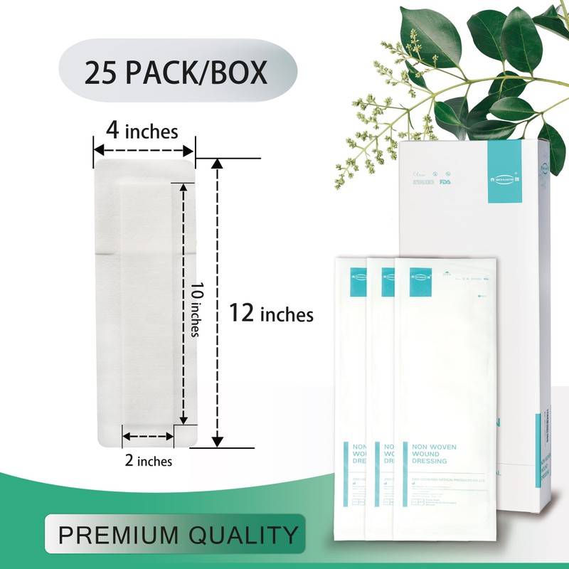 4X12 Inches Extra Large Sterile Adhesive Island Wound Dressing Bandages