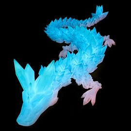 XPJBKC 3D Printed Dragon Large, 24 Inches 3D Dragons, dragon Fidget Toy, Articulated dragon, Fidget Toy for Home Office Decor (Rainbow Nightlight)