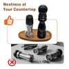 Caylielam Salt and Pepper Mill Holder Wood Tray, Kitchen Pepper