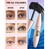 Brown Waterproof Mascara, Liquid Lash Extensions Mascara with Dual-Sided Brush,