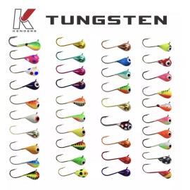 Kenders 2 Packs Kenders Tungsten Ice Fishing Jigs Metallic Rainbow 6 MM