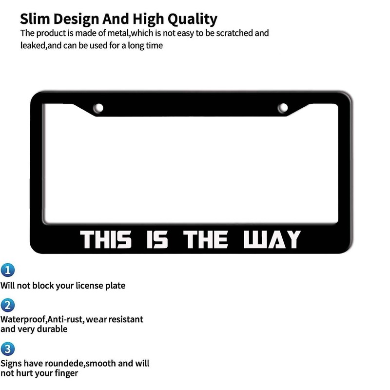AUCCMORLY This is The Way Funny License Plate Frame Stainless