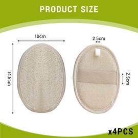 Leogony 4 PCS Exfoliating Sponge, Natural Loofah Sponge for Shower and Bath