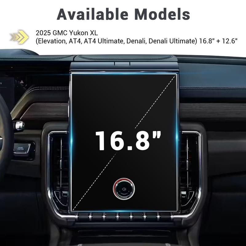2025 Yukon Rear Media Screen Protector Glass for 2025 GMC
