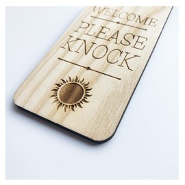 Double Sided Door Sign Welcome Please Knock & Please Do Not Disturb Wooden Hanging Door Knob Sign Office Home