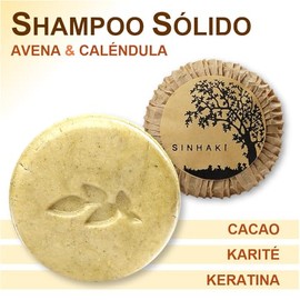 Shampoo Sólido de Avena y Caléndula, Hidratante, Libre de Parabenos y Sulfatos, con Ingredientes Naturales, 100 gr