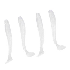 VBESTLIFE 50PCS 5cm Fishing Lures, Soft Plastic T Tail Grub Baits Fish Tackle Accessory for Bass Salmon Trout (Pearl White)
