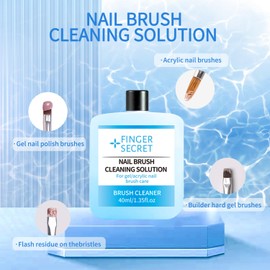 Finger Secret Nail Brush Cleaning Solution - 40ml Acrylic Nail Art Brush Cleaner Liquid for Manicure,Nail Brush Cleaning Easily Clean Nail Art Tools Design Nail Painting
