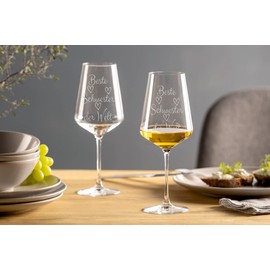 Leonardo Puccini Weinglas 560ml mit Gravur Beste Schwester der Welt - Rot- & Weißwein – lustige Geschenkidee für Schwester, Geschenk Muttertag, Geburtstagsgeschenk für Schwester (Beste Schwester)
