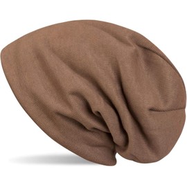 Stylebreaker Warm, Fine Knit Beanie Hat With Very Soft Fleece Lining, Long Beanie, Plain Colour, Unisex, 04024092 -