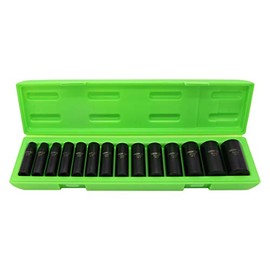 GRIP 73560 1/2-Inch MM Deep Impact Socket Set, Black Oxide, 15-Piece