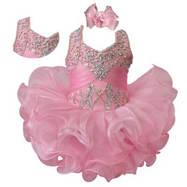 Jenniferwu G153-2 Infant Toddler Baby Newborn Little Girl's Pageant Party BirthdayDress (as1, Age, 6_Months, 9_Months, Pink)