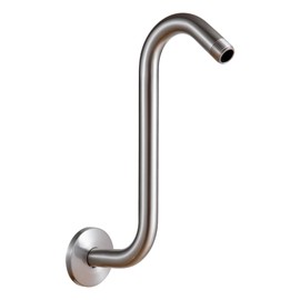 OFFO Shower Head Extension Arm 25.4cm(10 in), Brushed Nickel S Shaped Shower Arm with Flange High Rise Goose Neck Shower Arm Extension