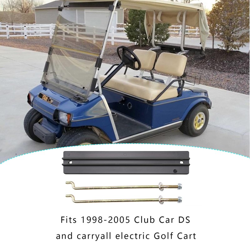 Drive-up Golf Cart Battery Hold Down Plate Rods Kit, Washers