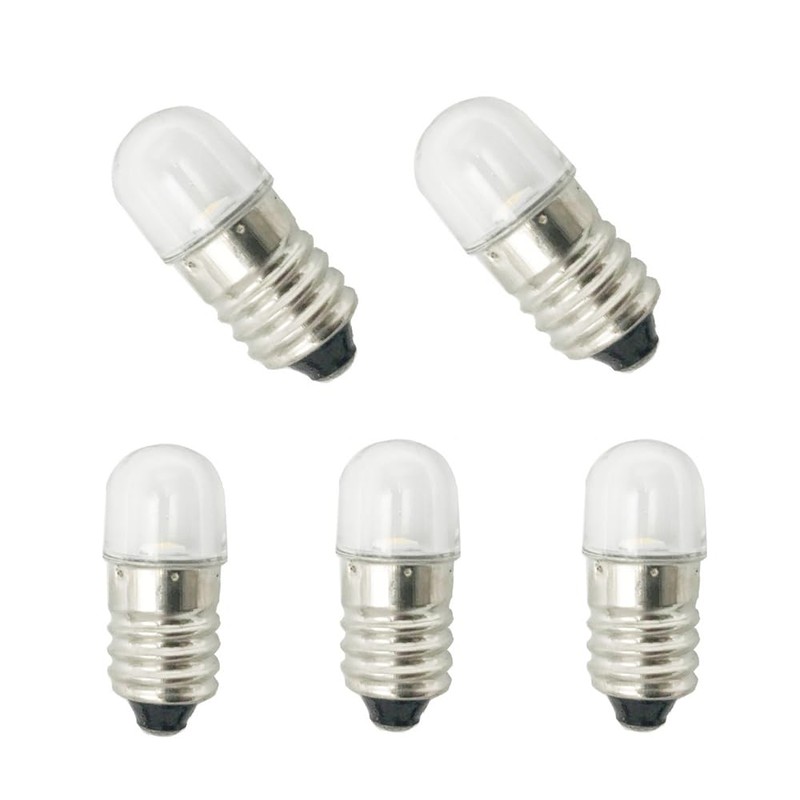 10pcs E10 LED Bulbs 12V Cool White E10 Miniature Screw