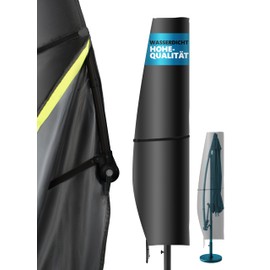 4smile Parasol Protective Cover for 2 to 4 m - Heavy Duty Cantilever Parasol Protective Cover, Waterproof, UV Resistant, Garden Cover, Black