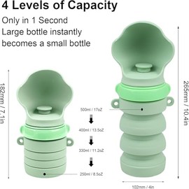 Botella de Agua Plegable de Silicona del Perro,17oZ a Prueba de Fugas Pet Travel Squeeze Botellas para Viajes, Senderismo Camping Trip Accesorios