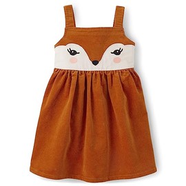 Gymboree girls Toddler Embroidered Sleeveless Skirtall Jumpers,Fox Face,5T
