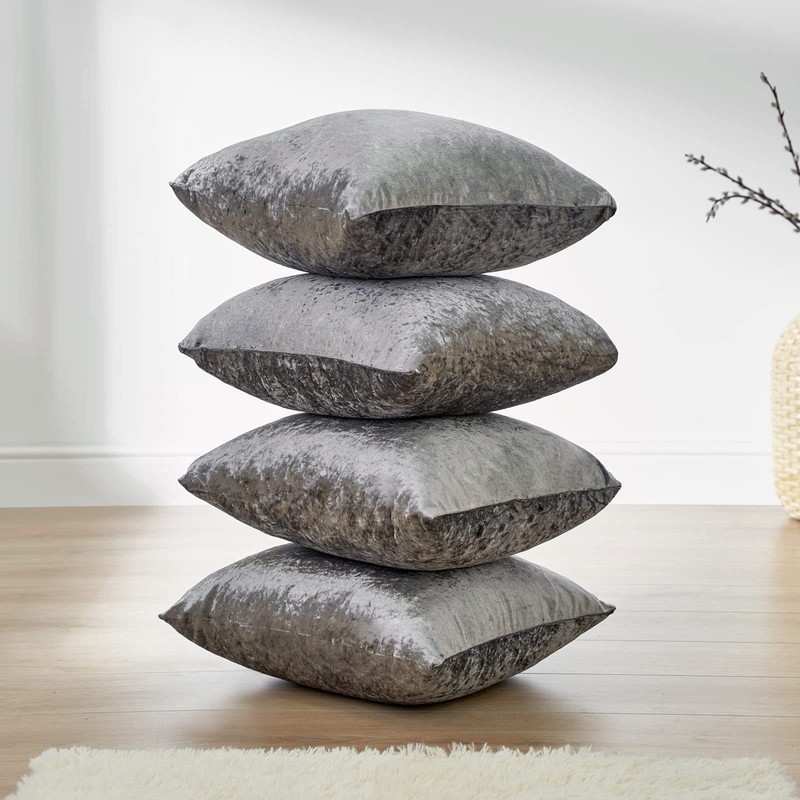 Sienna Crushed Velvet Pack of 4 Cushion Covers 18 x