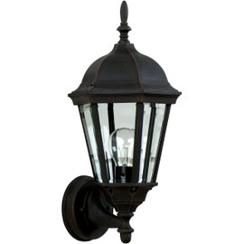 Craftmade Z316-TB Straight Glass Outdoor Wall Mount Sconce Lighting, 1-Light, 100 Watts, Textured Matte Black (8" W x 17" H)