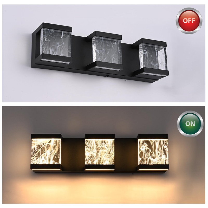 MELUCEE Modern LED Bathroom Lights Over Mirror 15W 3 Lights