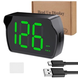 TIANXUAN Digital GPS Speedometer Car MPH KMH HUD Switching Heads up Display Car Real-Time Speedometer with LED Large Font Display Accurate Suitable for Motorcycle Truck SUV USB Plug Play (MPH+KMH)