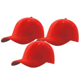 MFAZ Morefaz Ltd Set of 3 men's baseball cap, adjustable strap, baseball hat, red