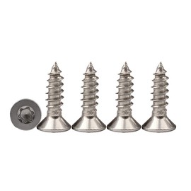 Drenky Pack of 100 Torx Wood Screws 4 x 12 mm Torx Screws Made of Stainless Steel A2 Full Thread Chipboard Screws with Countersunk Head Self-Tapping Screws Universal Screws Torx TX20