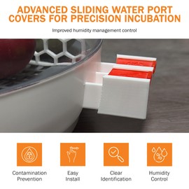 Incubator Warehouse Water Port Cover for Nurture Right 360 Egg Incubator - Easy Sliding Labeled Cover for Egg Incubators Hatching - Incubator Water Port Cover for Humidity Retention