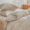 WARMDERN Boho Duvet Cover Set King Size,Khaki Striped Duvet Cover