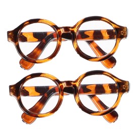 VICASKY 2 Pairs Doll Mini Glasses Mini Dolls Costume Accessories Cat Sunglasses Doll Dress up Glasses Doll Eyeglasses for 18 Inch Dolls Small Eyewear Plastic Decorations Clothing