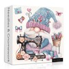 Cute Blue Gnome Puzzles for Adults 1000 Pieces, Vintage Flower