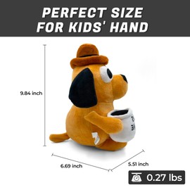 Adenzai This is Fine Dog Plushie | Funny Coffee Dog Meme Plush | Hilarious Office Decor & Stuffed Animal Toy | Perfect for Xmas, Birthday, or Office Worker Gifts