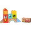 goki 58346 Explorer Building Blocks Made of Wood, Colourful Building