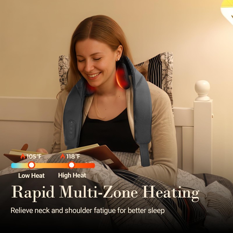 Cordless Neck Massager with Heat, FSA Eligible HSA Store