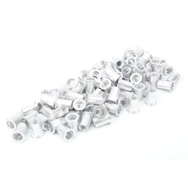 Pack of 100 Pull Rivet Nuts, Aluminium Flat Head Nuts, Vertical Hardware Accessories, Aluminium Galvanised Hand Tools, for Fixing Metal Plate Pipes (M10 x 100 Pieces)