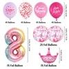 Palloncino decorativo per 8° compleanno, motivo: ballerina, rosa, con numero