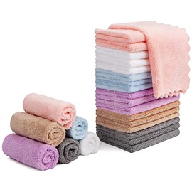 Orighty Paños Desmaquillantes, Limpiadores, Reutilizables, Suaves y Lavables de Microfibra de Vellón Coral, Toallitas/Toalla para Cara, Ojos, Labios, 