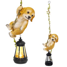 ZaaYee Solar Hanging Dog Statue, Golden Retriever