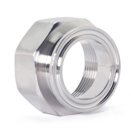 QiiMii SS304 Tri Clamp Female Adapter Mini Tri Clamp 1.5” (TC 50.5mm) X BSPT 1.5" Female Thread Hexagonal Sanitary Pipe Fitting