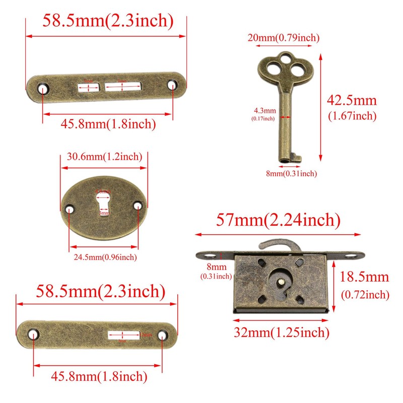 yukata Bronze Antique Box Locks Piano Lock Desk Locks for