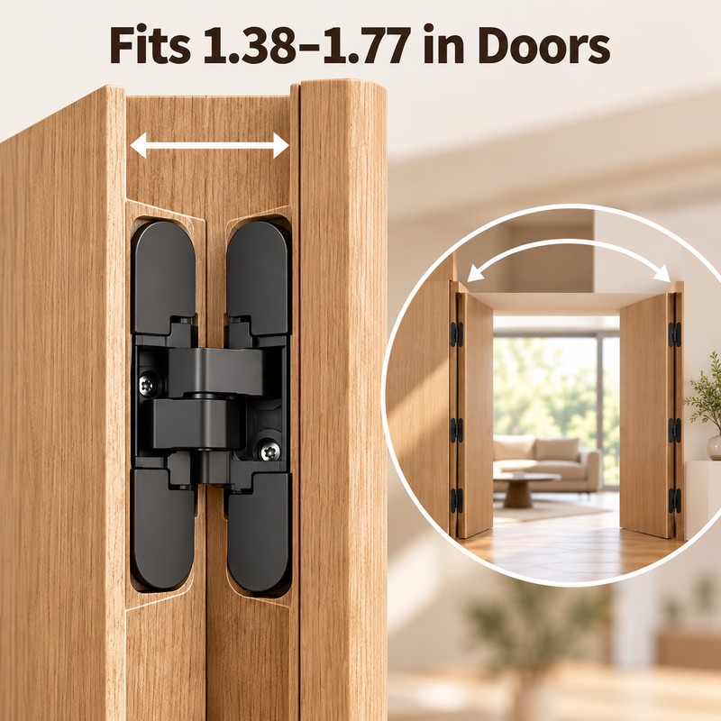 180° Invisible Door Hinge for Wooden Doors – Zinc Alloy