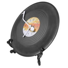 MAGICLULU Vinyl Record Clock Stylish Retro Wall Clock for Bedroom Office Decor Creative Clock Craft with Vintage Patterns Present for Friends Family Easy Installation
