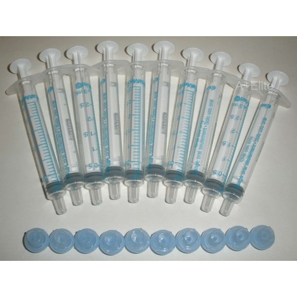BAXA ExactaMed Oral Liquid Medication Syringe 3cc/3mL 10/PK Clear Medicine Dose Dispenser with Cap Exacta-Med Baxter Comar Latex Free