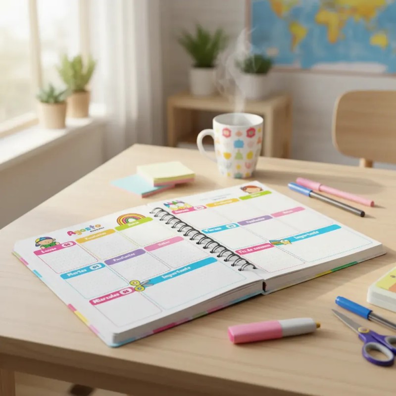 Agenda Escolar 25-26 Maestra Pasta Dura Mod Multicolor #5