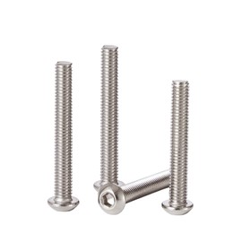 YIIFLY M6 x 30mm, 35mm, 40mm, 45mm, 50mm, M6x1.0 Button Head Socket Cap Bolts Screws Assortment Set,304 Stainless Steel(A2-70), Allen Hex Drive, Bright Finish, Fully Threaded, Quantity 50