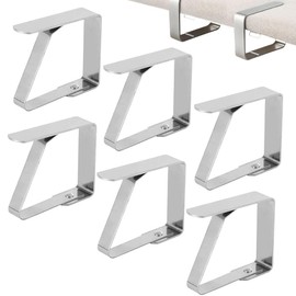 Azlanway Tablecloth Clips, Stainless Steel, Pack of 6 Tablecloth Clips, 5 x 4 cm Tablecloth Holder for Indoor & Outdoor Use, Tablecloth Clips for Garden Tables, Restaurant, Celebrations & Picnic