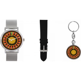 Toff London Ladies Roulette Casino Gift Set with Keyring, 38mm Case 3atm Water Resistant, Custom Designed Quartz Movement Luxury Fashionable